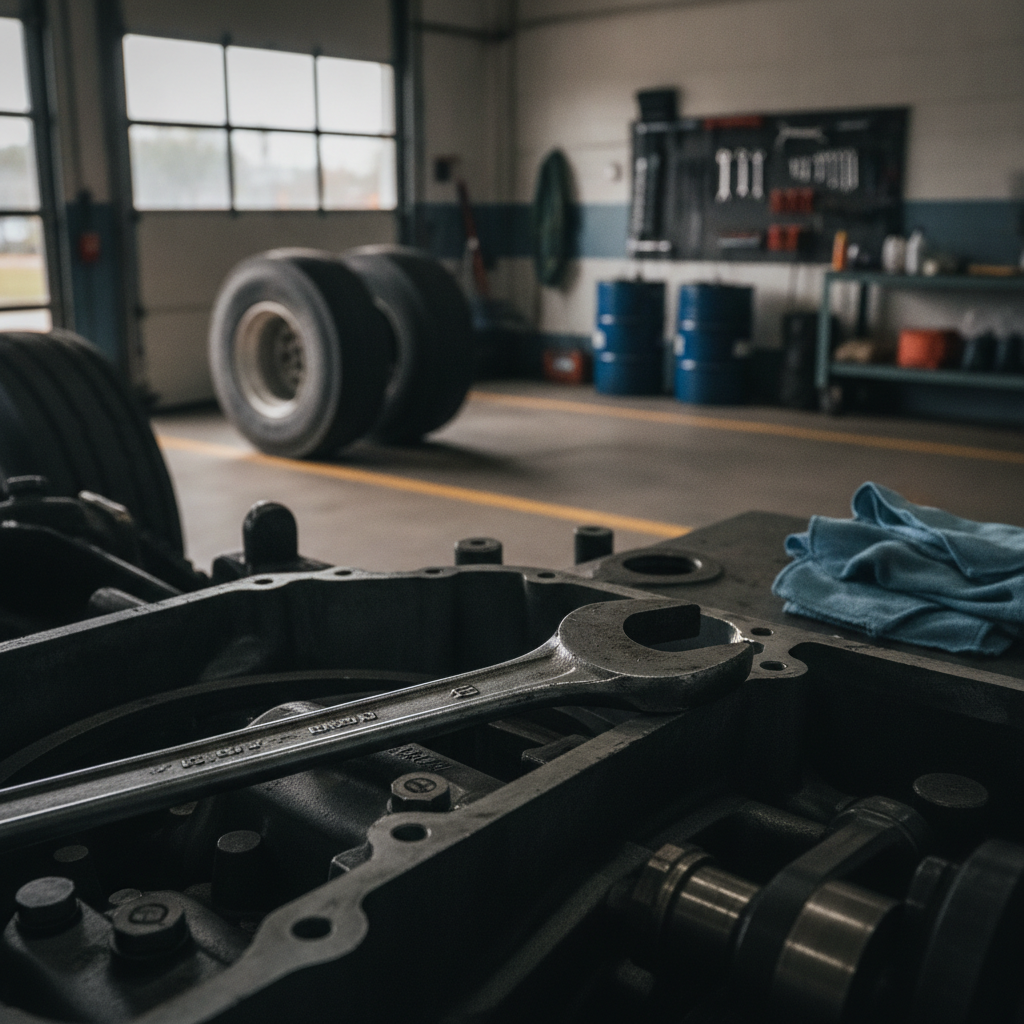 semi truck mechanic - no faces and text